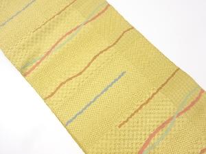 斜子織　よろけ横段模様織り出し名古屋帯